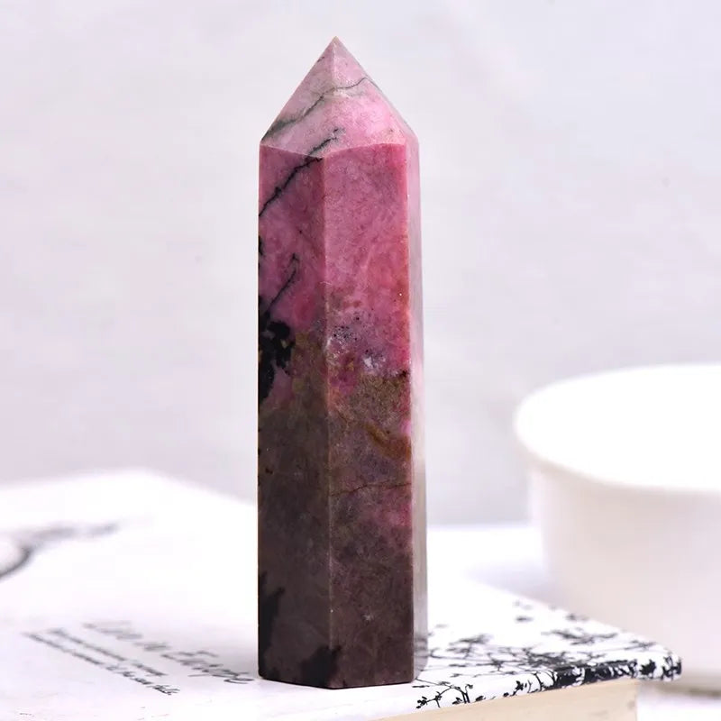 Natural Rhodonite Tower