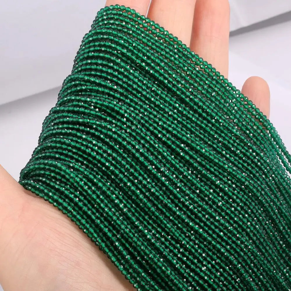 Natural Faceted Emerald Beads (2/3mm)