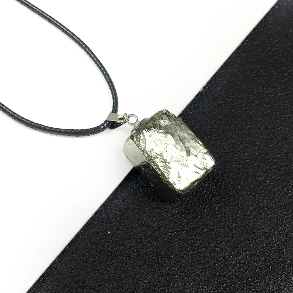 Natural Raw Pyrite Cube Pendant (16-20mm)