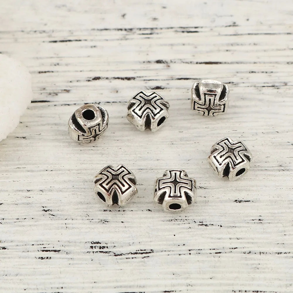 50pcs Stainless Steel Cross Spacer Beads 18mm