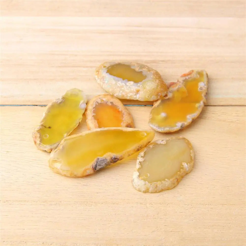 Natural Yellow Agate Slice Pendant