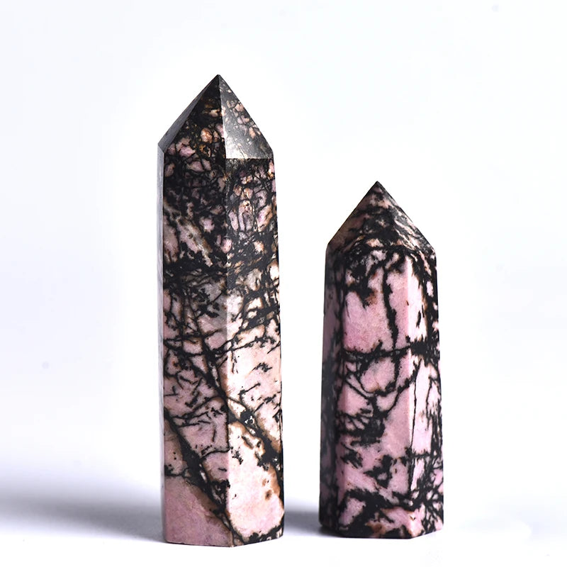 Natural Rhodonite Tower