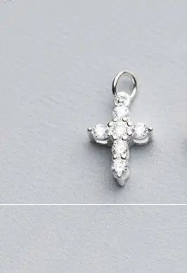 925 Sterling Silver Cross Charm With AAA Zirconia