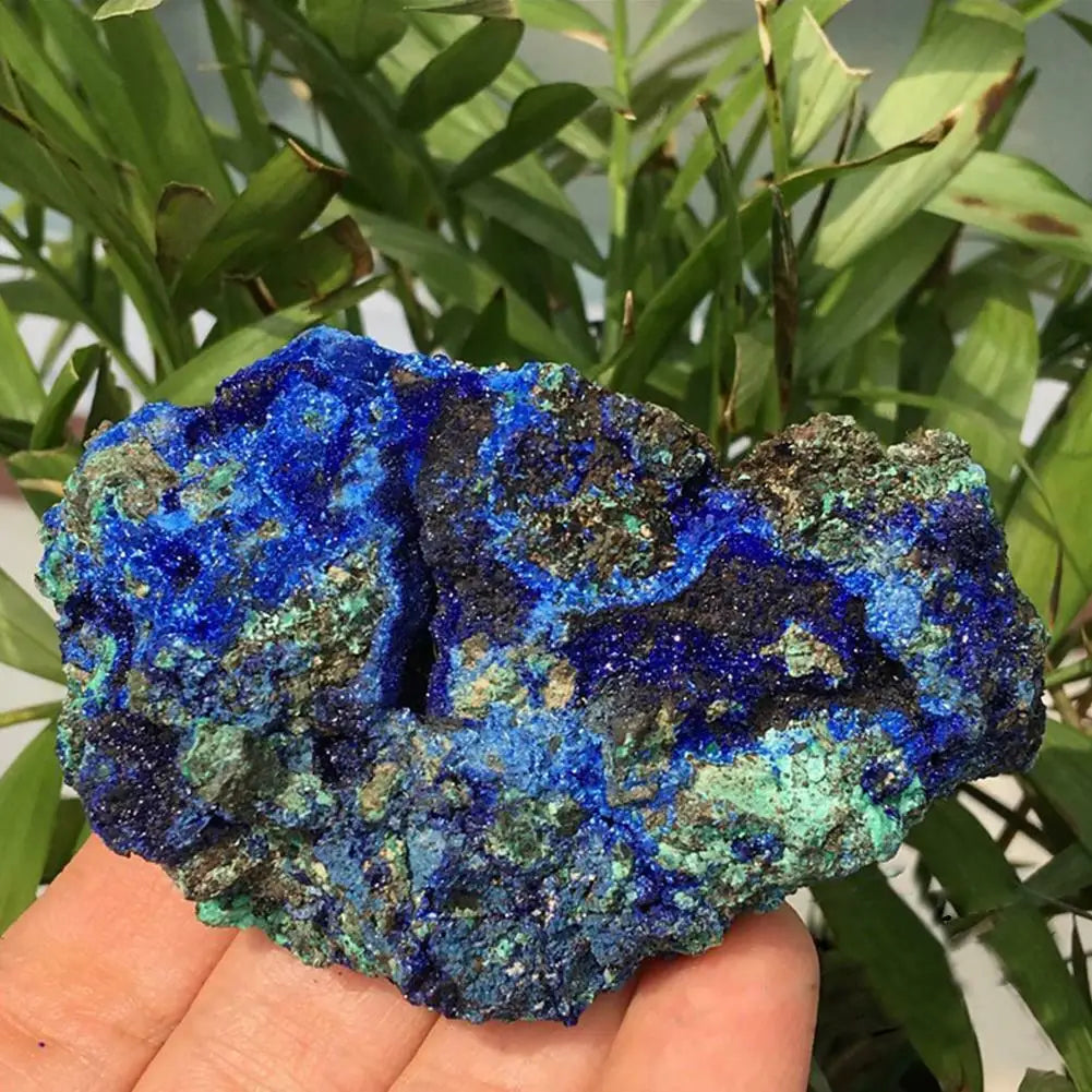Spécimens naturels d'azurite-malachite brute