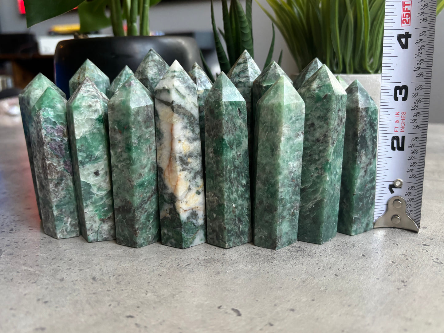 GREEN ZEBRA JASPER TOWERS 50% OFF