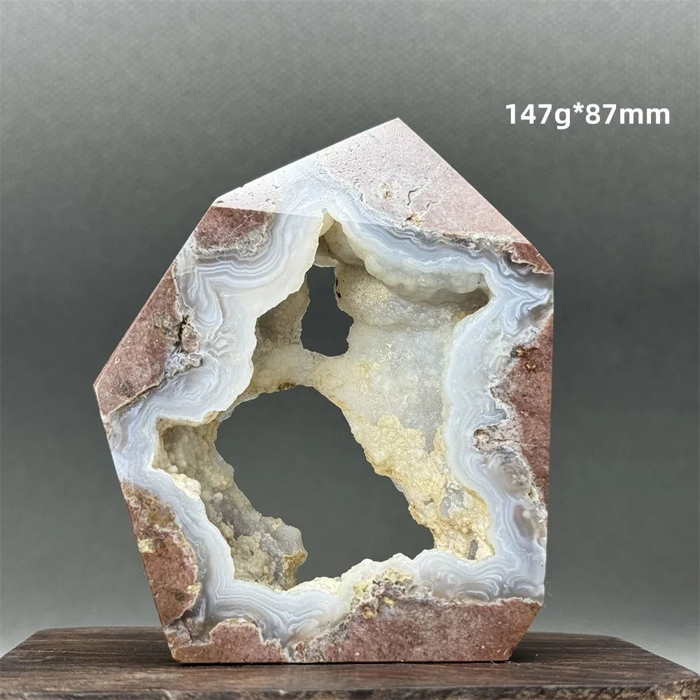 Natural Druzy Geode Fairy Window Tower