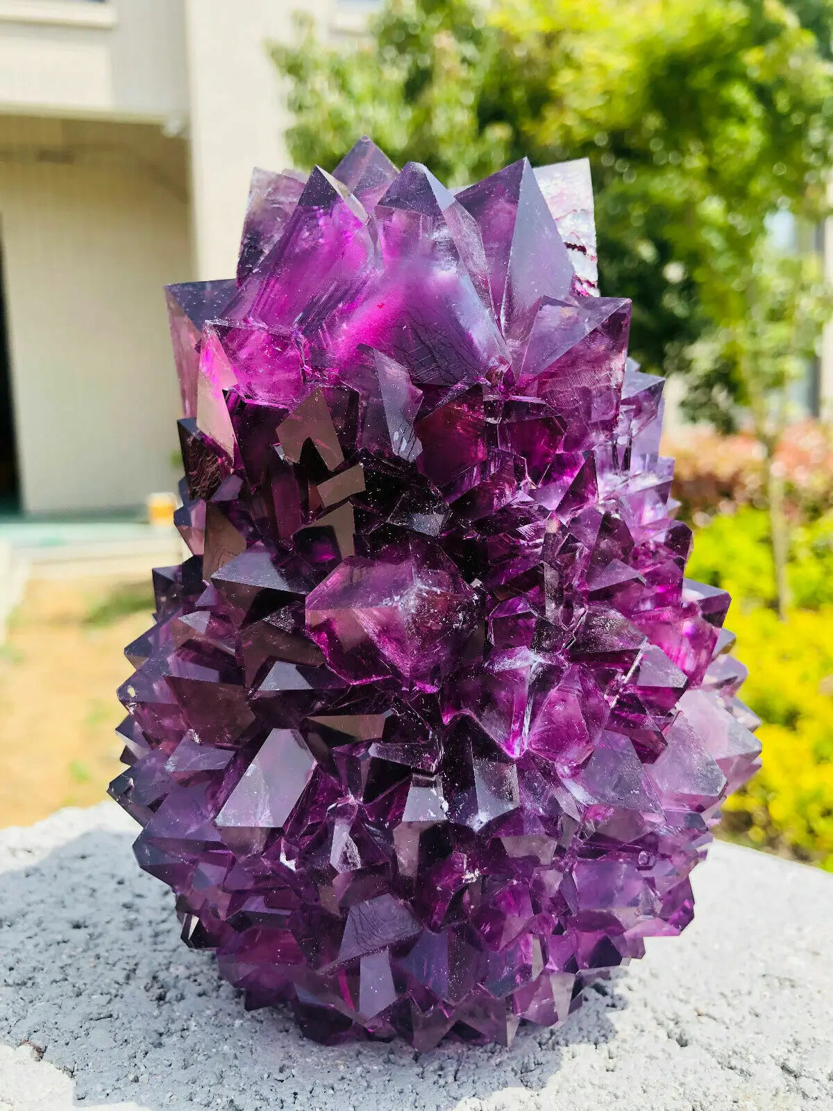Purple Phantom Quartz Cluster Specimen