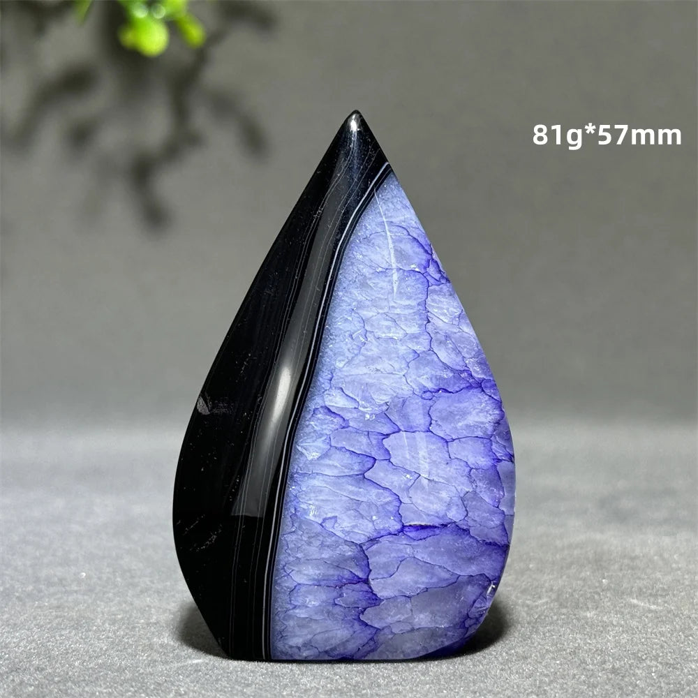 Dyed Purple Black Banded Agate Freeform Torch