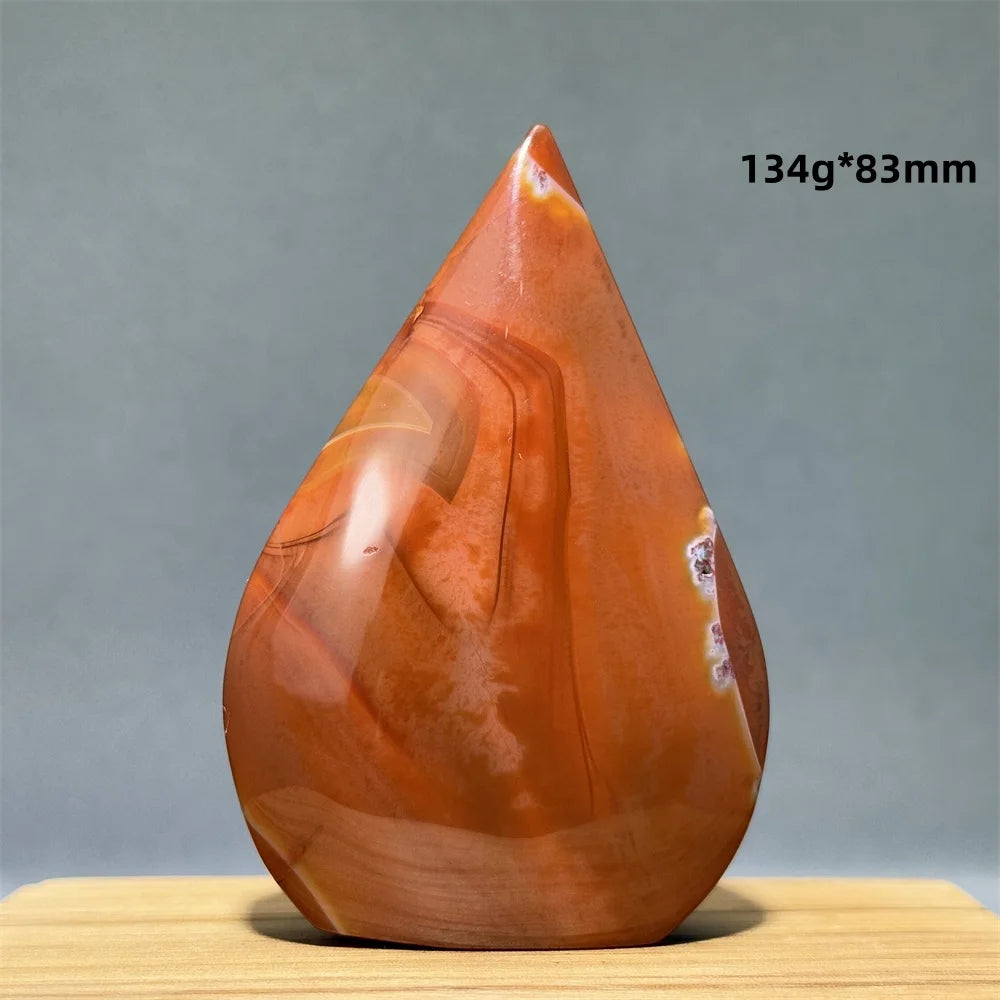 Natural Caramel Carnelian Agate Freeform Torch
