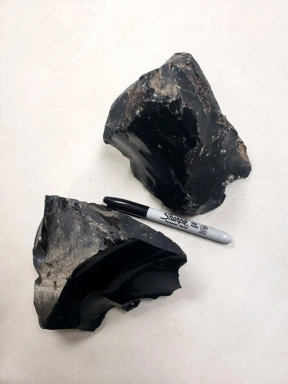 Massive Raw Black Obsidian Specimens