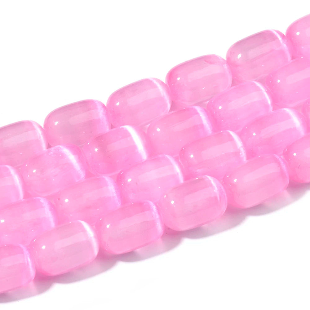 Natural Rainbow Selenite Cylinder Beads
