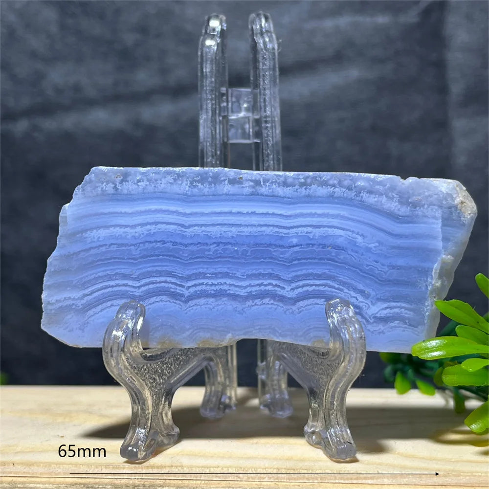 Natural Blue Lace Agate Slab (With Stand)