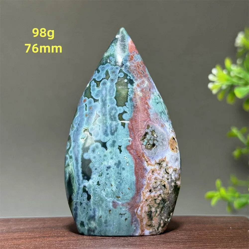 Natural Marine Jasper Free-Form Torch