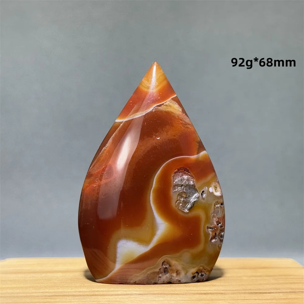 Natural Caramel Carnelian Agate Freeform Torch