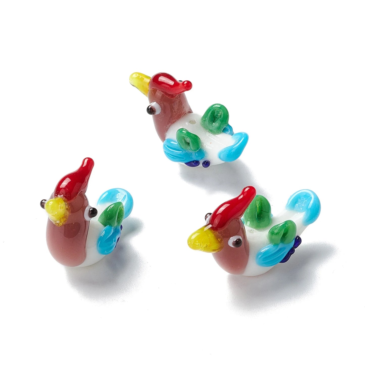5pcs Handmade Glass Lampwork Chicken Beads