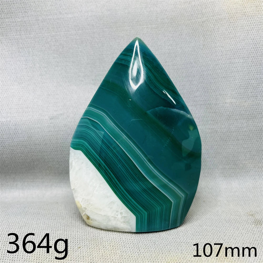 Green Cherry Blossom Agate Free Form Teardrop
