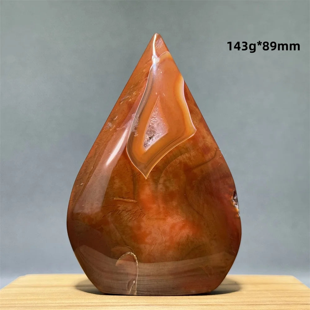 Natural Caramel Carnelian Agate Freeform Torch