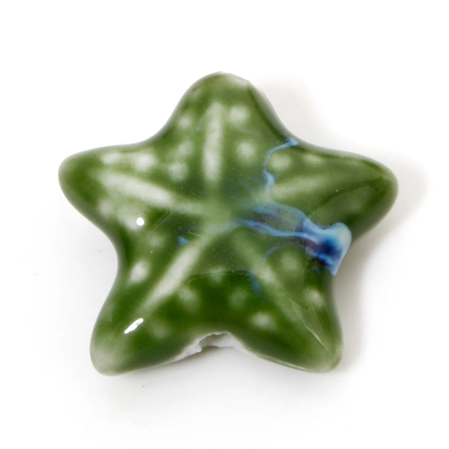 10 PCs Ceramic Starfish Beads (22mm x 19mm)