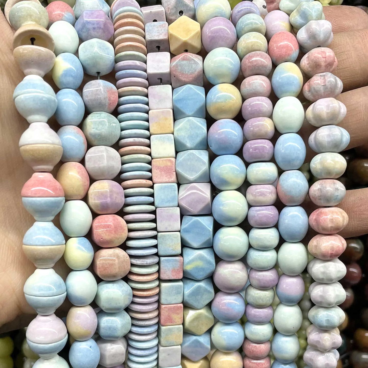 Pastel Rainbow Agate Bead Strand