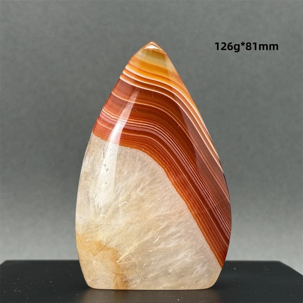 Natural Caramel Carnelian Agate Freeform Torch