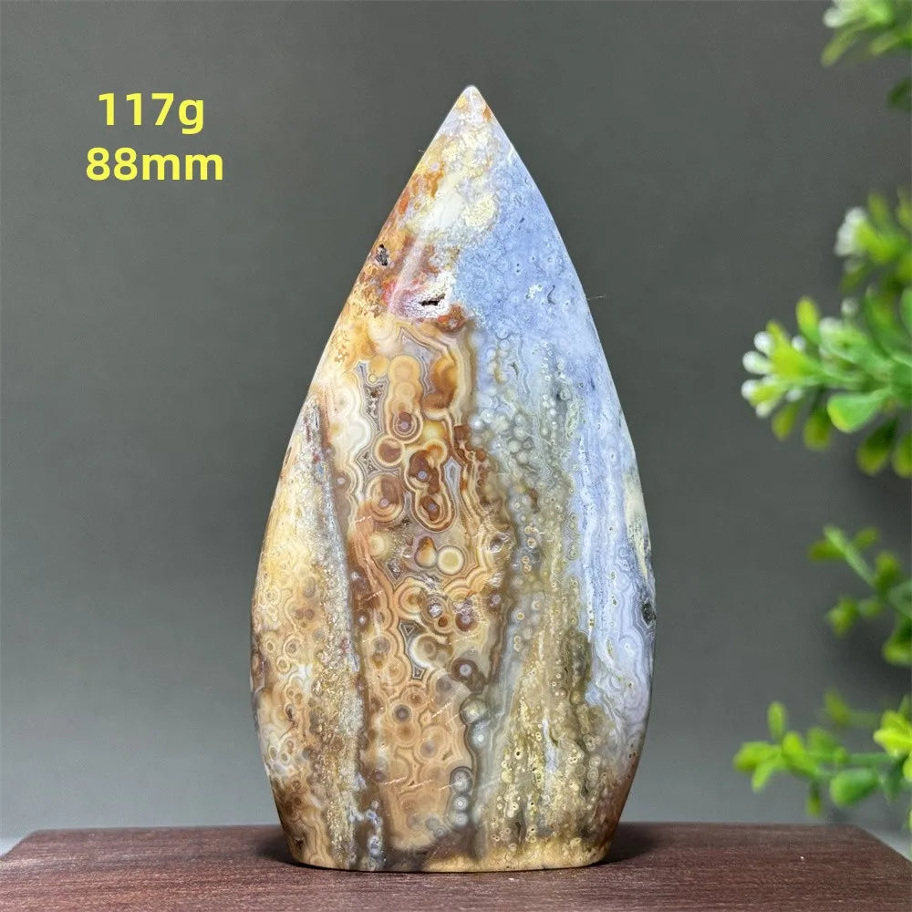 Natural Marine Jasper Free-Form Torch