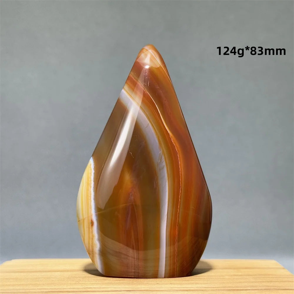 Natural Caramel Carnelian Agate Freeform Torch