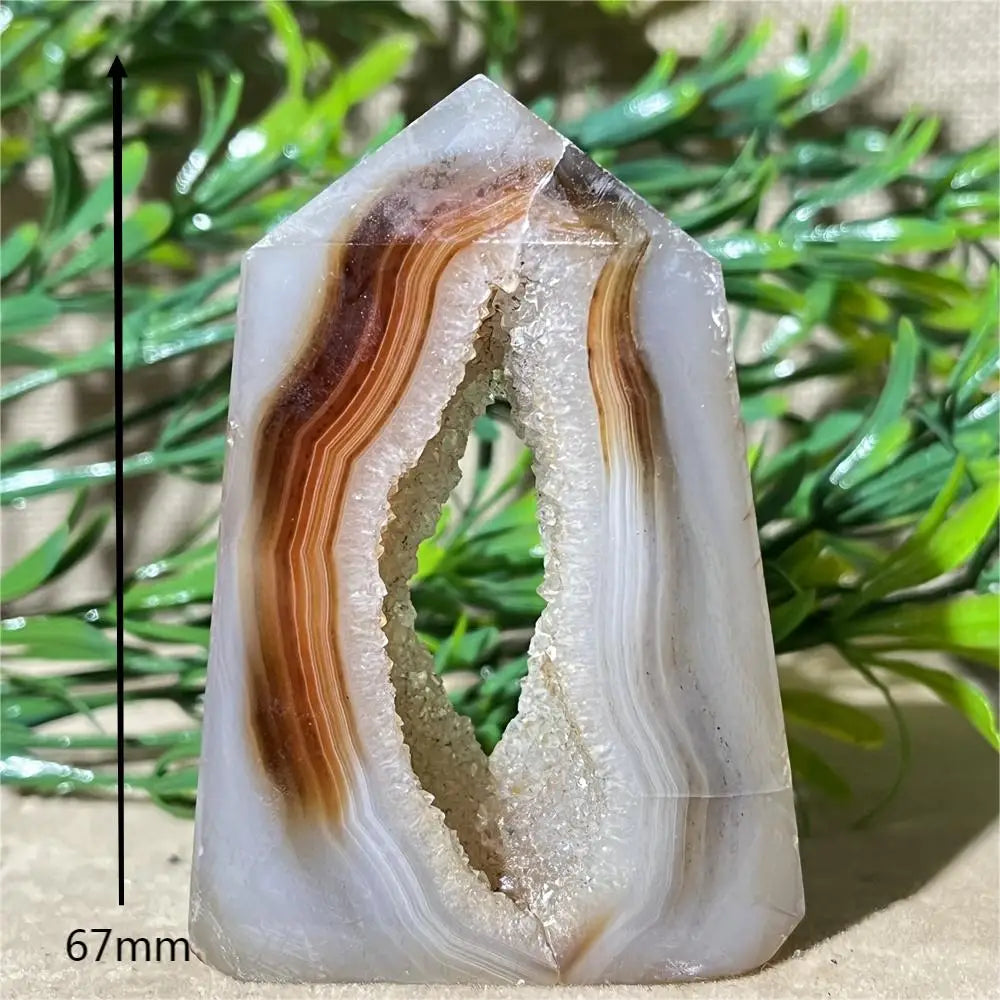 Natural Carnelian Agate Druzy Flat Tower