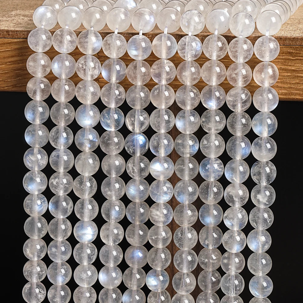 HQ Natural Rainbow Moonstone Bead Strand (8mm, 49pcs)