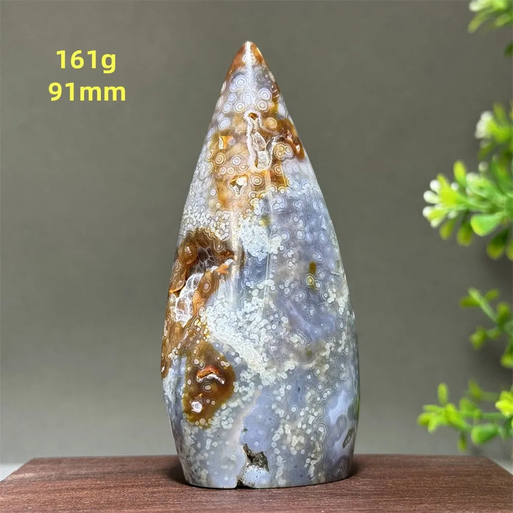 Natural Marine Jasper Free-Form Torch