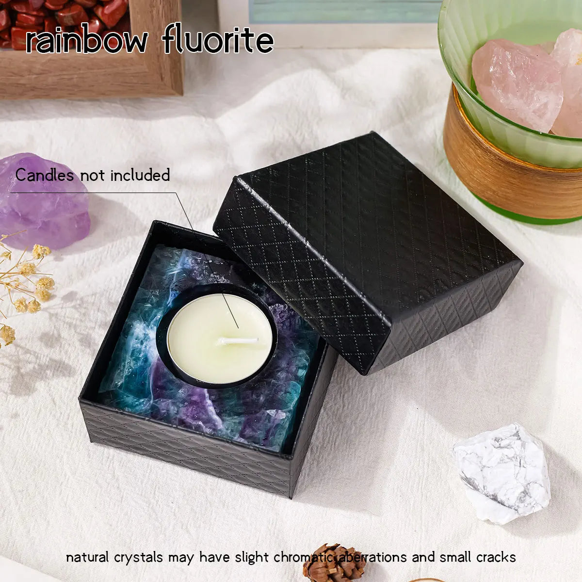 Raw Stone Square Tealight Holder