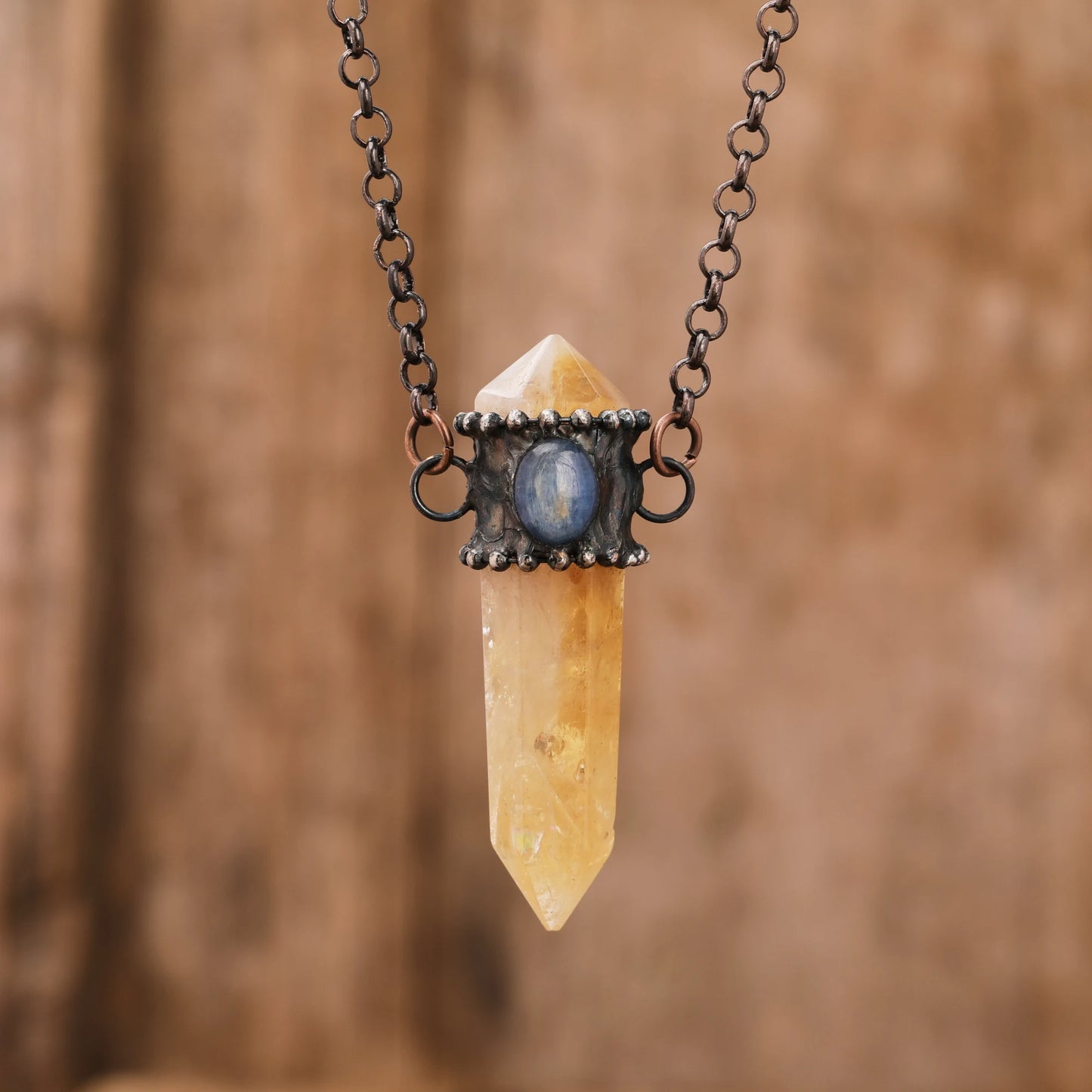 Bronze Gemstone Point Pendant