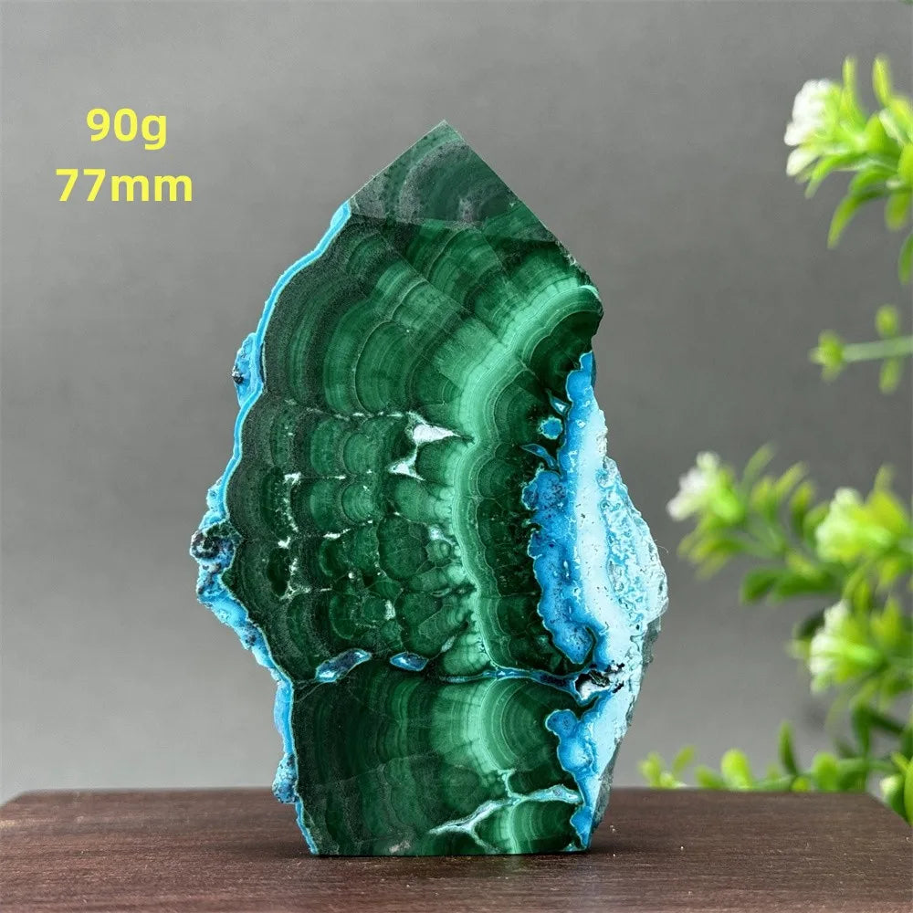 Tour de chrysocolle bleue naturelle, obélisque de forme libre, pierre brute, spécimen minéral, guérison Reiki, méditation, sorcellerie, décoration intérieure