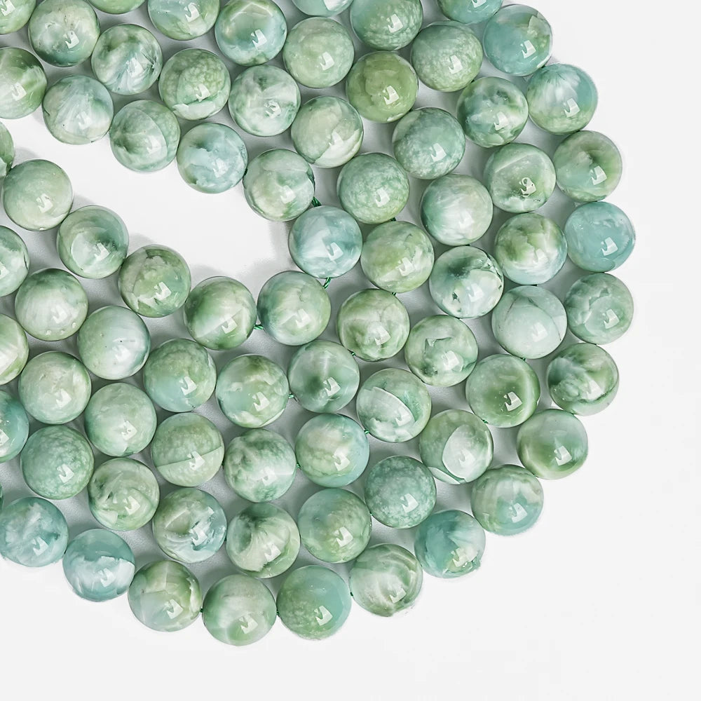 HQ Genuine Natural Green Angelite Bead Strand