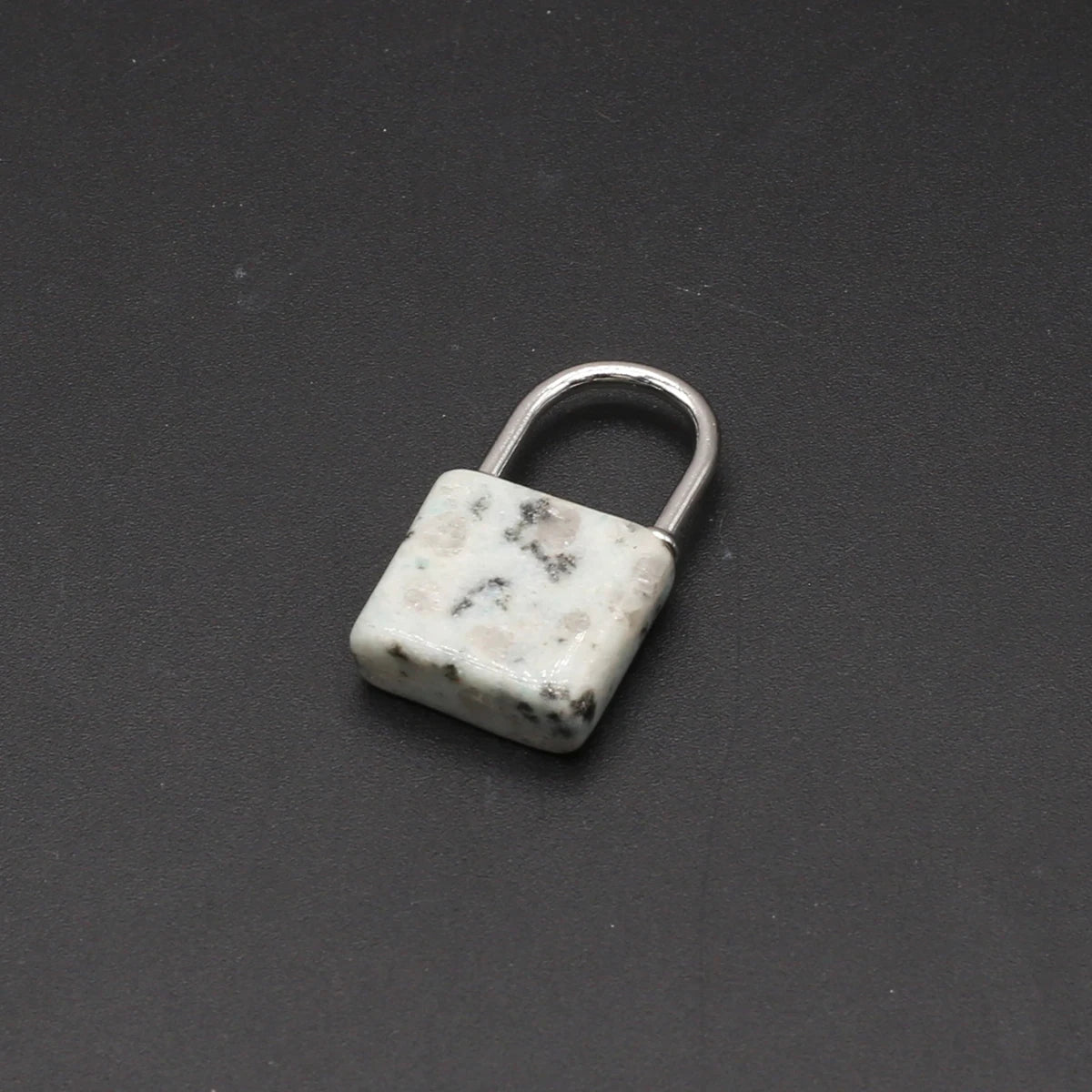 1pc Gemstone Lock Pendant