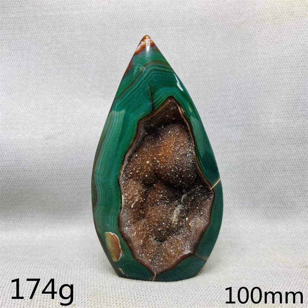 Green Cherry Blossom Agate Free Form Teardrop