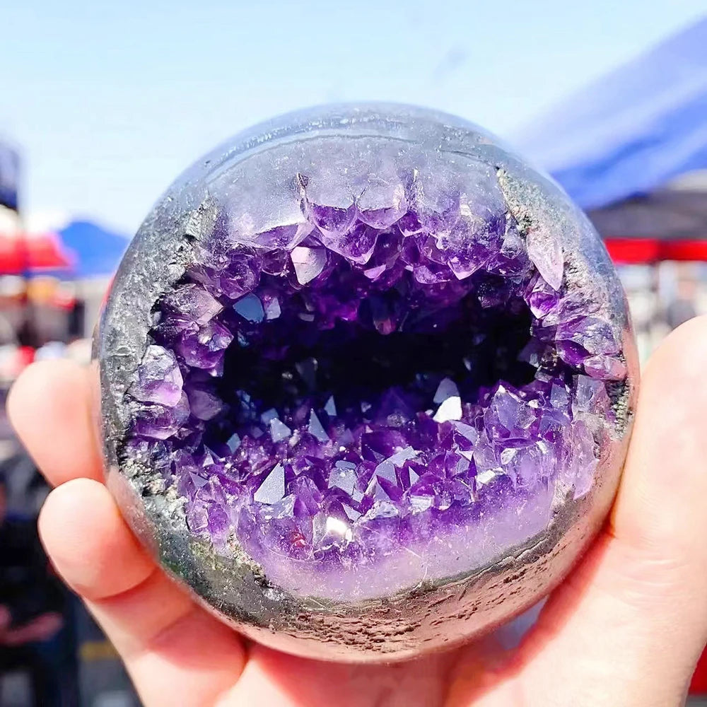 Natural Amethyst Cluster Sphere