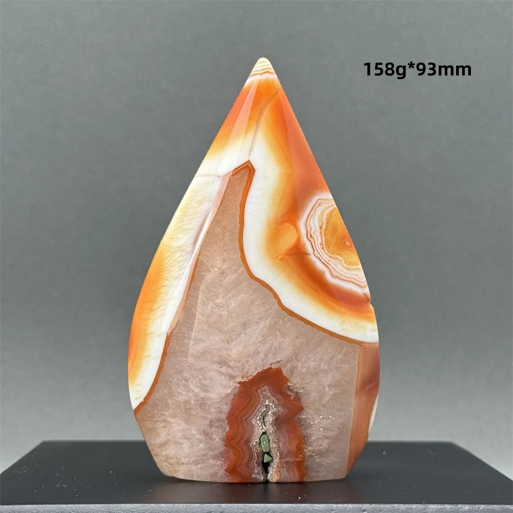 Natural Caramel Carnelian Agate Freeform Torch