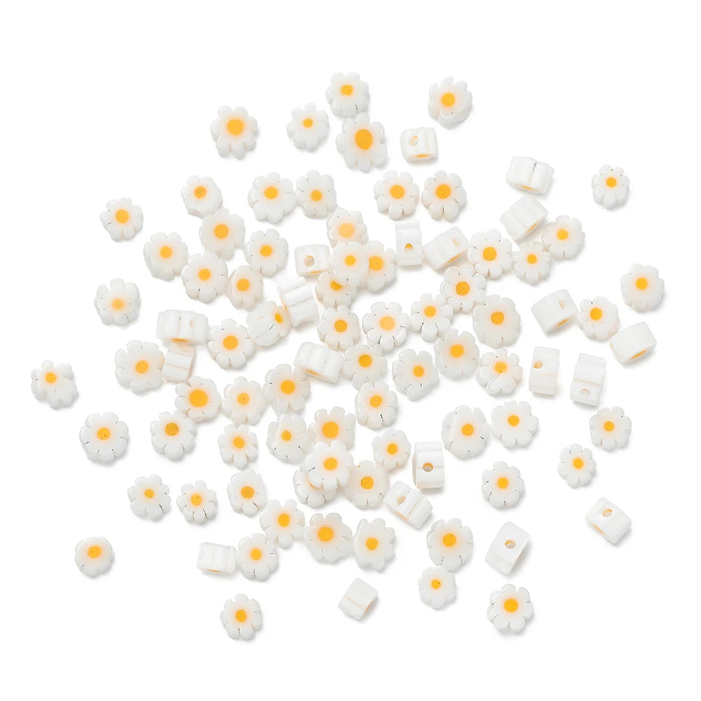 4-9mm Glass Daisy Spacer Beads