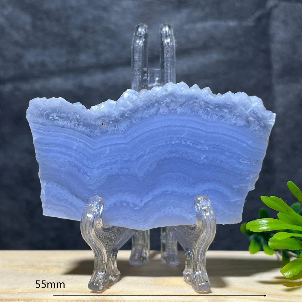 Natural Blue Lace Agate Slab (With Stand)