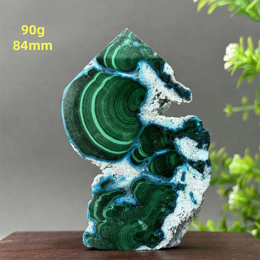 Tour de chrysocolle bleue naturelle, obélisque de forme libre, pierre brute, spécimen minéral, guérison Reiki, méditation, sorcellerie, décoration intérieure