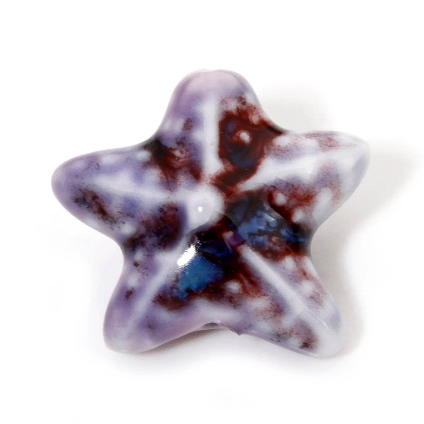 10 PCs Ceramic Starfish Beads (22mm x 19mm)