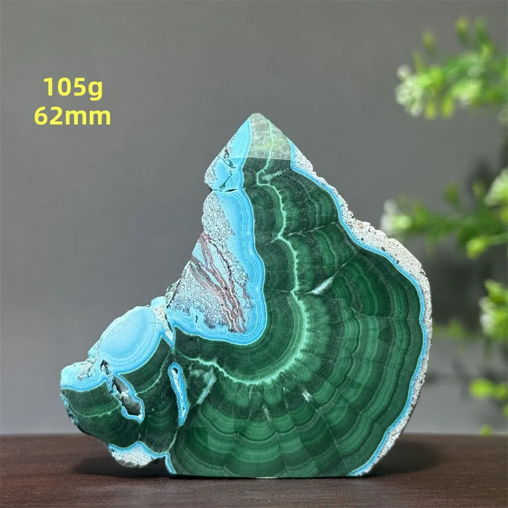 Tour de chrysocolle bleue naturelle, obélisque de forme libre, pierre brute, spécimen minéral, guérison Reiki, méditation, sorcellerie, décoration intérieure