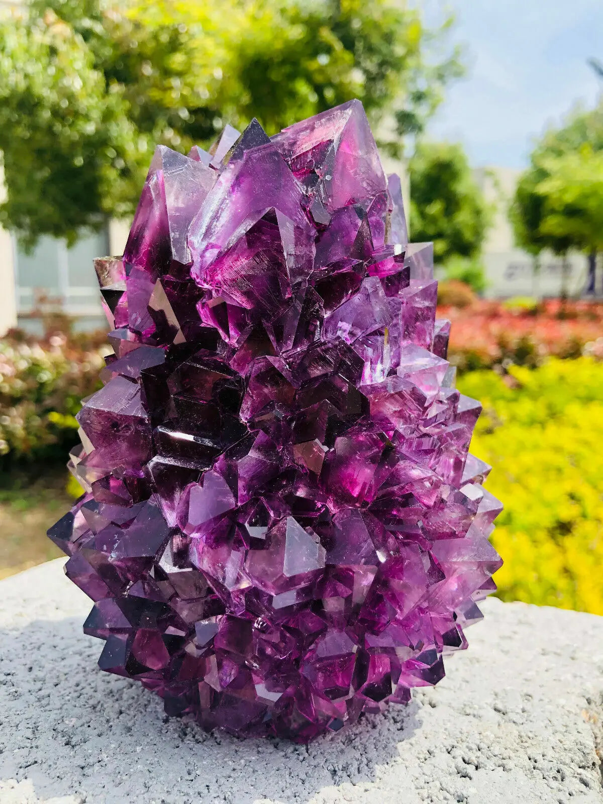 Purple Phantom Quartz Cluster Specimen