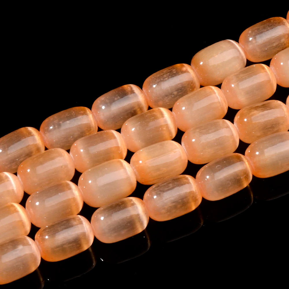Natural Rainbow Selenite Cylinder Beads
