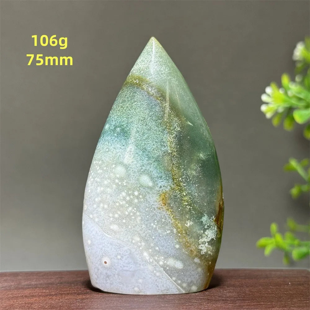 Natural Marine Jasper Free-Form Torch