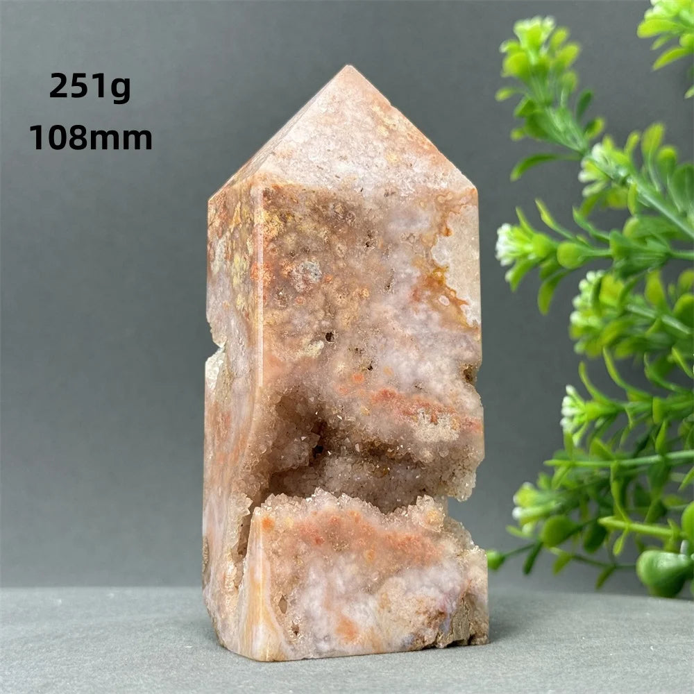 Natural Red Agate Cave Geode Obelisk