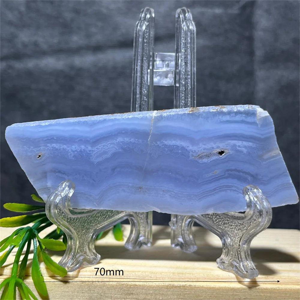 Natural Blue Lace Agate Slab (With Stand)