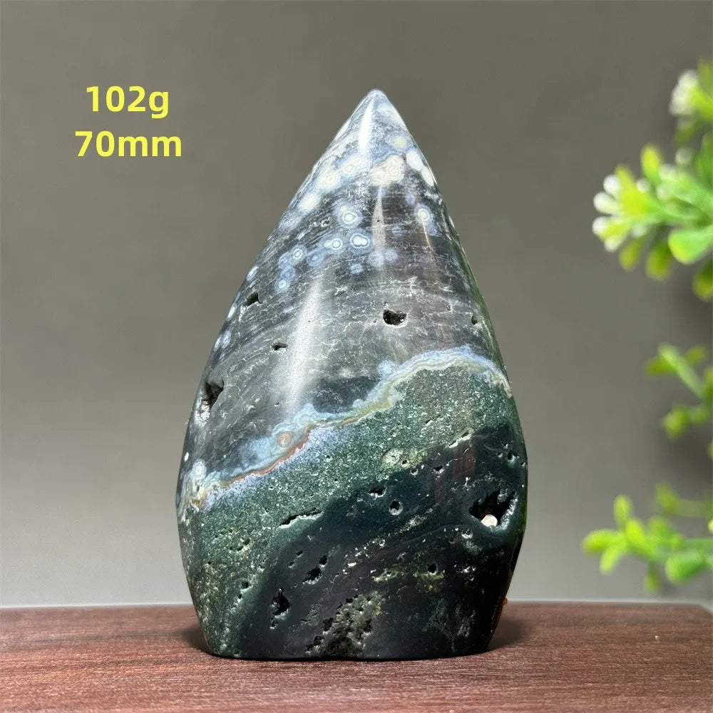Natural Marine Jasper Free-Form Torch