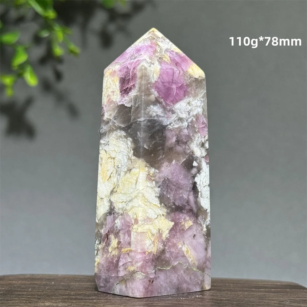 Natural Plum Blossom Tourmaline Obelisk