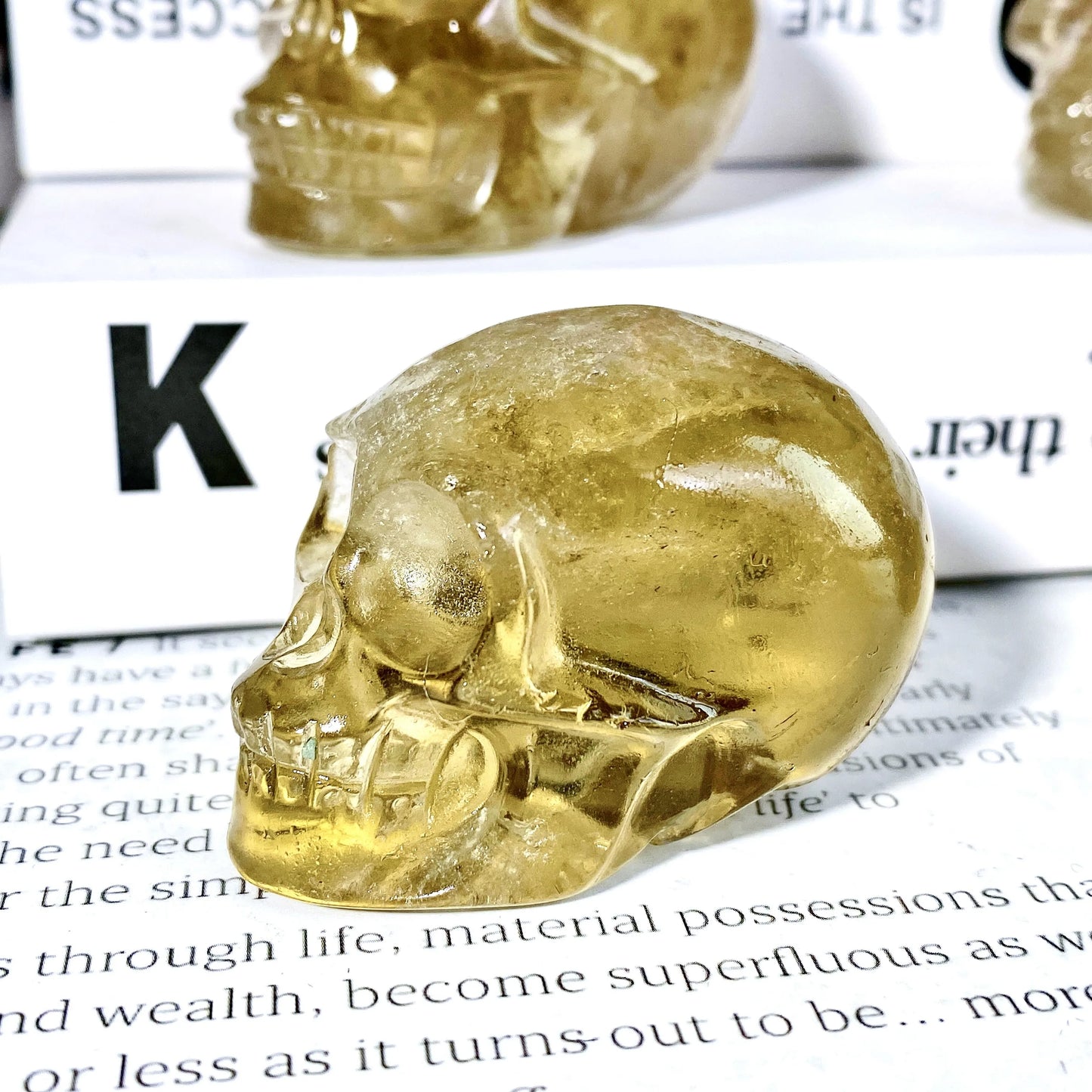 HQ Citrine Skull Carving